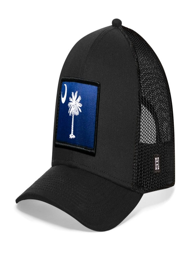 HAKA South Carolina Flag Black Trucker Hat - South Carolina Mesh Snapback Cap for Men, & Women Golf Baseball Dad Hat - Image 2